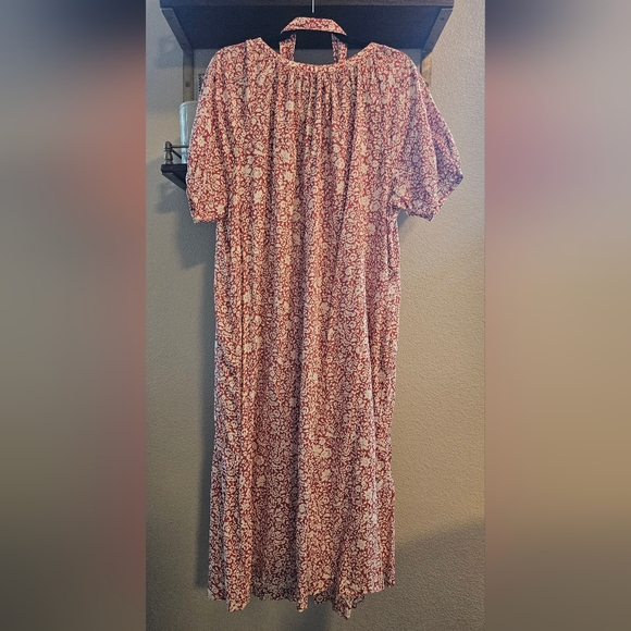 Faherty Evereve Carmel Dress Floral Medium 100% Organic Cotton - Picture 7 of 9